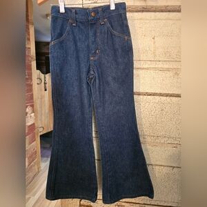 Kids Girls vintage 1970's Wrangler bell bottom western jeans EUC unique! 10 slim